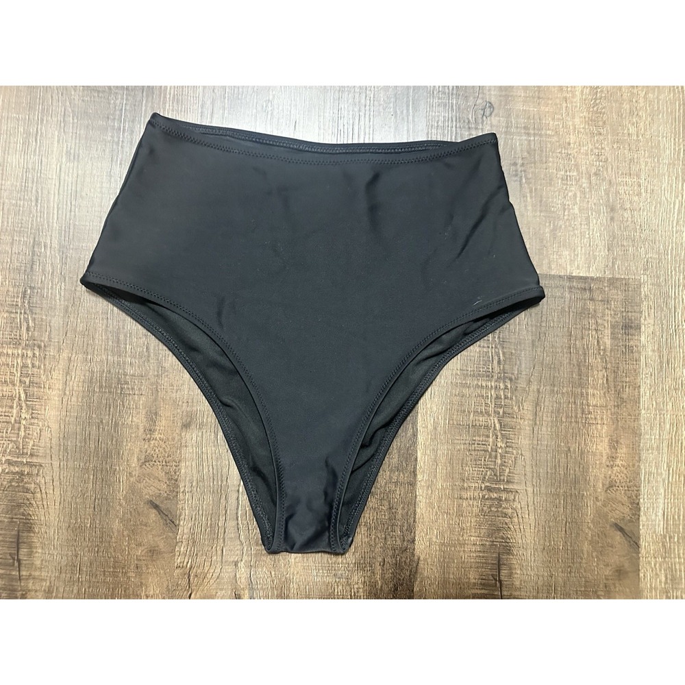 Aerie High Waisted Cheeky Black Swim Bottom XS
